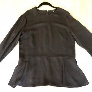 Theory Black Silk Blouse